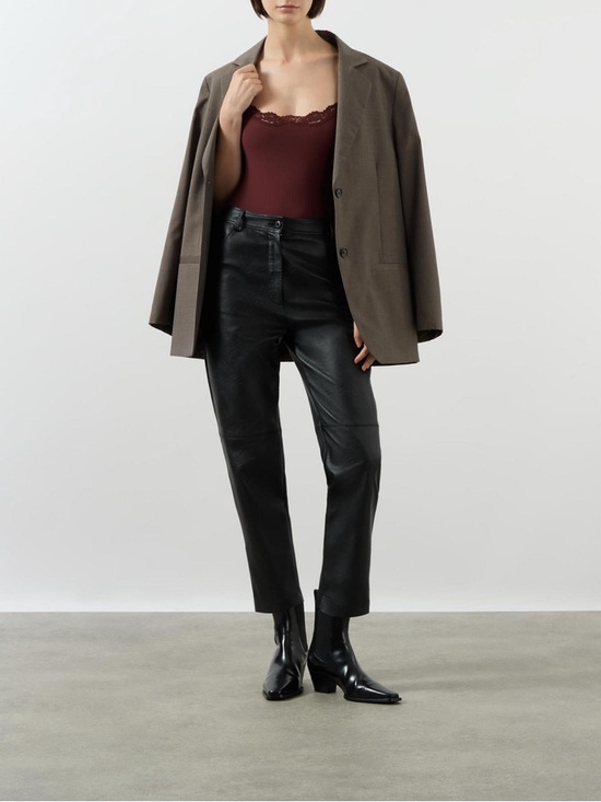 Skims Fits Everybody lace-trimmed cami stretch thong bodysuit Oxblood Small - Picture 2 of 12